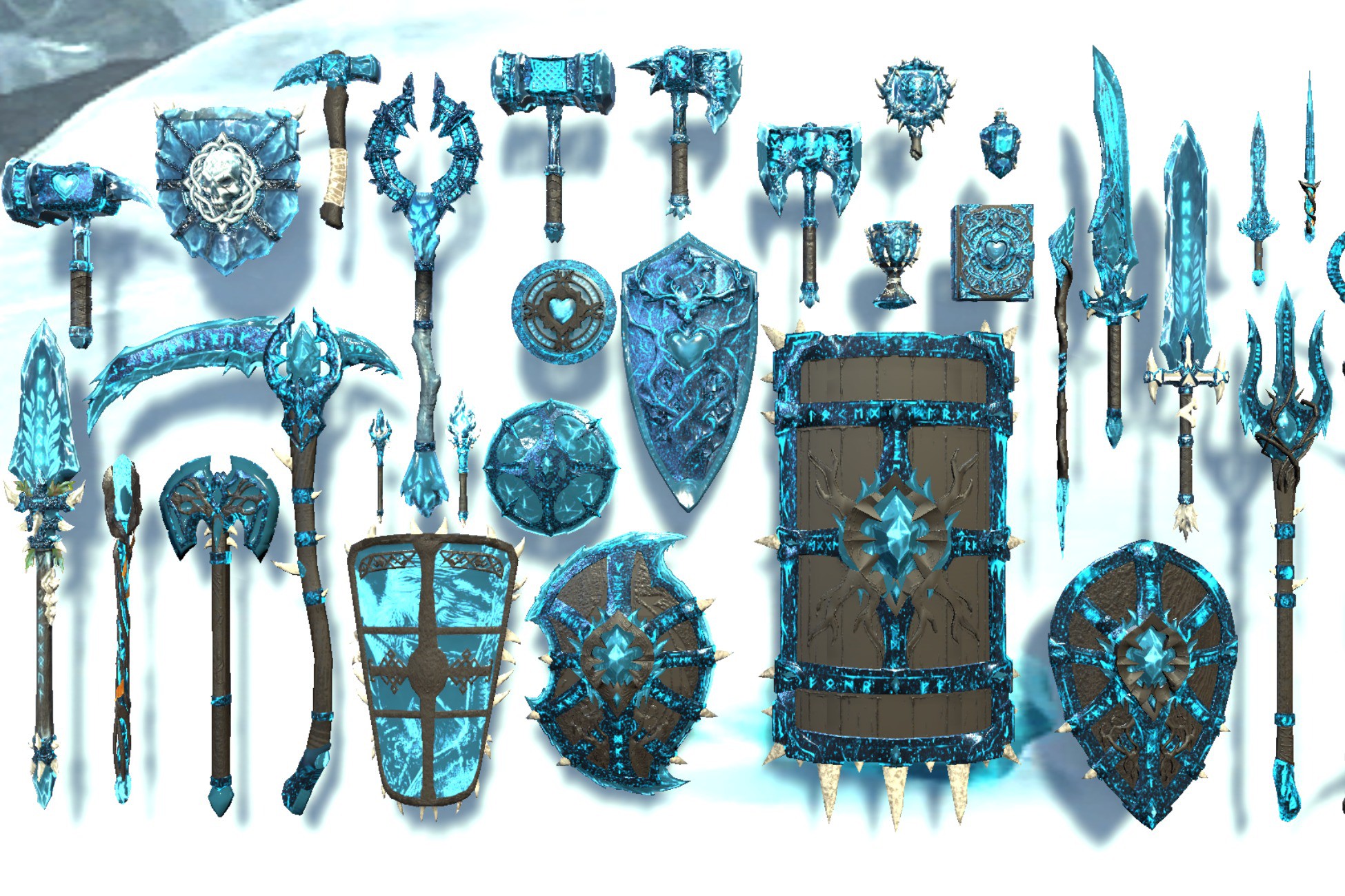 RPG Frozen Underworld Armory Pack 3D models showcase